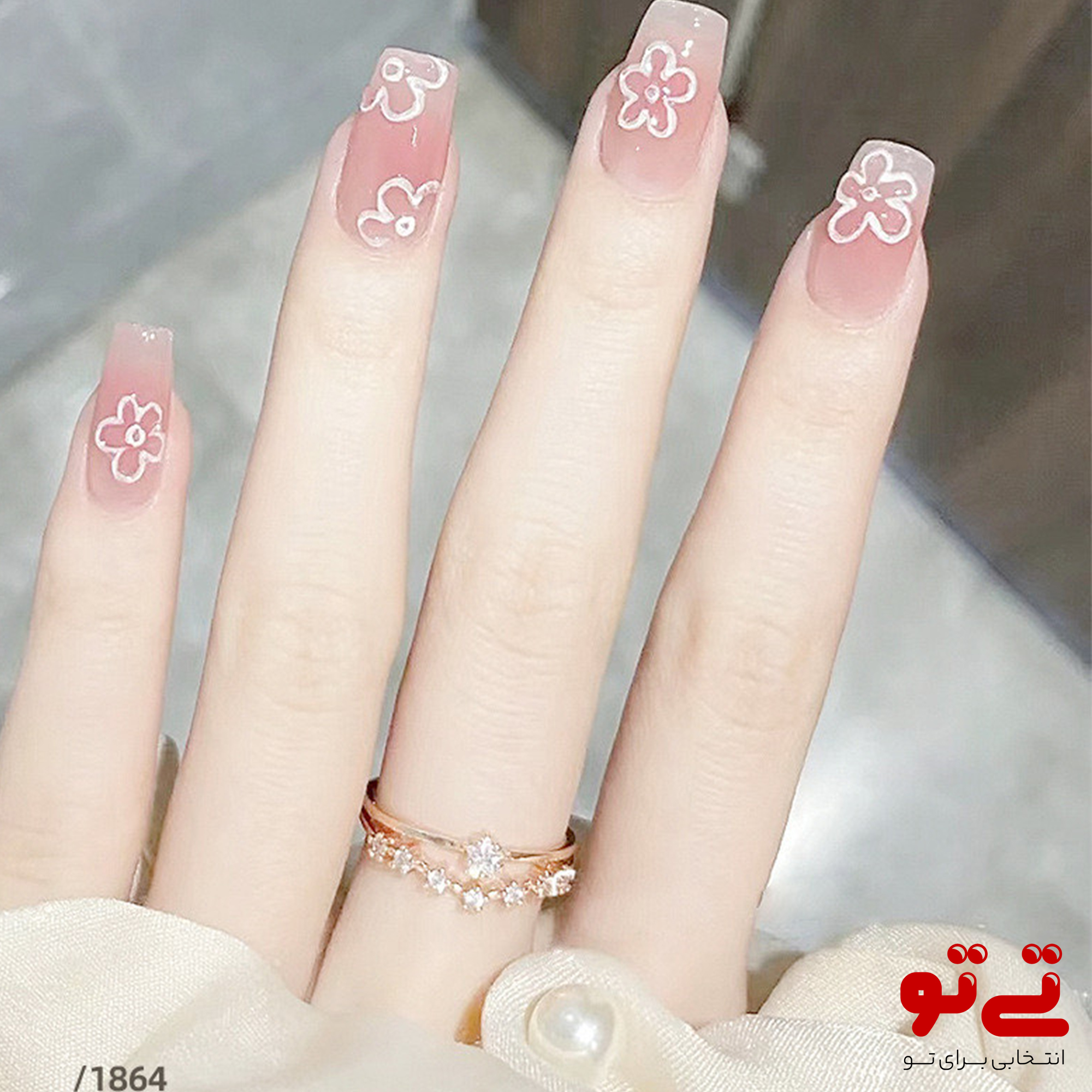 برچسب ناخن طرح گل مدل2502